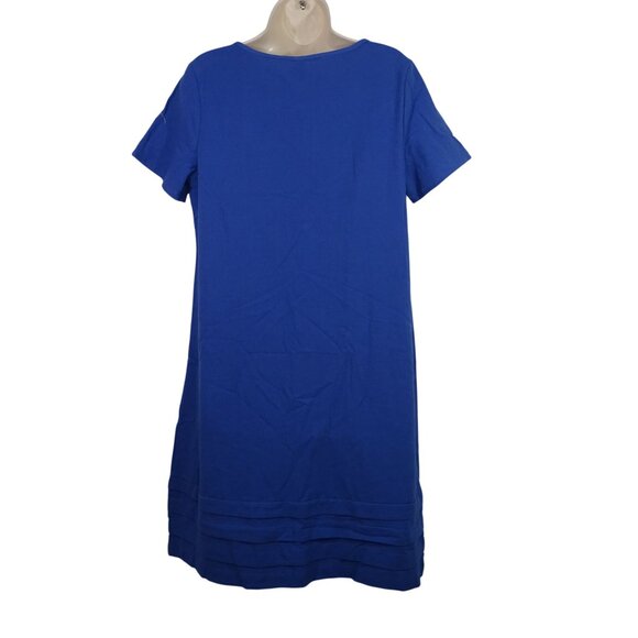 Emery Rose Blue Sheath Dress Women Size M Cotton Short Sleeve Casual Work NEW - Picture 3 of 9